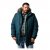Men Plus Parka With Fur Hood Dark Green - Якета - мъжки якета големи размери