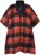 Ulla Popken Oversized Plaid Wing Collar Poncho Red Orange - Якета - 