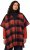 Ulla Popken Oversized Plaid Wing Collar Poncho Red Orange - Якета - 