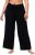 Ulla Popken Wide Leg Smocked Waist Knit Pants Black - Дамски Дънки & Панталони в Големи Размери – Plus Size - 