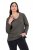 Ulla Popken Back To Basics V-Neck Relaxed Fit Cotton Tee Graphite Grey - Тениски - Дамски тениски