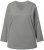 Ulla Popken Back To Basics V-Neck Relaxed Fit Cotton Tee Light Grey Melange - Тениски - 