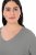 Ulla Popken Back To Basics V-Neck Relaxed Fit Cotton Tee Light Grey Melange - Тениски - Дамски тениски