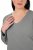 Ulla Popken Back To Basics V-Neck Relaxed Fit Cotton Tee Light Grey Melange - Тениски - Дамски тениски