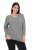 Ulla Popken Back To Basics V-Neck Relaxed Fit Cotton Tee Light Grey Melange - Тениски - Дамски тениски