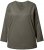 Ulla Popken Back To Basics V-Neck Relaxed Fit Cotton Tee Olive - Тениски - 
