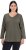 Ulla Popken Back To Basics V-Neck Relaxed Fit Cotton Tee Olive - Тениски - 