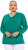 Ulla Popken Back To Basics V-Neck Relaxed Fit Cotton Tee Emerald Green - Тениски - 