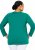 Ulla Popken Back To Basics V-Neck Relaxed Fit Cotton Tee Emerald Green - Тениски - 