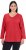 Ulla Popken Back To Basics V-Neck Relaxed Fit Cotton Tee Salsa Red - Тениски - 
