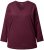 Ulla Popken Back To Basics V-Neck Relaxed Fit Cotton Tee Dark Berry - Тениски - 