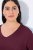 Ulla Popken Back To Basics V-Neck Relaxed Fit Cotton Tee Dark Berry - Тениски - Дамски тениски