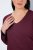 Ulla Popken Back To Basics V-Neck Relaxed Fit Cotton Tee Dark Berry - Тениски - Дамски тениски