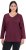 Ulla Popken Back To Basics V-Neck Relaxed Fit Cotton Tee Dark Berry - Тениски - 