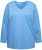 Ulla Popken Back To Basics V-Neck Relaxed Fit Cotton Tee Light Cornflower - Тениски - 