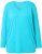 Ulla Popken Back To Basics V-Neck Relaxed Fit Cotton Tee Deep Aqua - Тениски - 