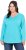 Ulla Popken Back To Basics V-Neck Relaxed Fit Cotton Tee Deep Aqua - Тениски - 