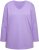 Ulla Popken Back To Basics V-Neck Relaxed Fit Cotton Tee Pale Lilac - Тениски - 