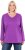 Ulla Popken Back To Basics V-Neck Relaxed Fit Cotton Tee Purple - Тениски - 