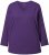 Ulla Popken Back To Basics V-Neck Relaxed Fit Cotton Tee Deep Violet - Тениски - 