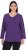 Ulla Popken Back To Basics V-Neck Relaxed Fit Cotton Tee Deep Violet - Тениски - 