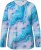 Ulla Popken Marble Ski Top with Gaiter Bright Turquoise - Печатни тениски за жени - 
