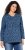 Ulla Popken Geometric Print 3/4 Sleeve Pleated Tee Navy Blue - Печатни тениски за жени - 