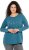 Ulla Popken Dream Rhinestone Lettering Long Sleeve Tee Teal - Печатни тениски за жени - 