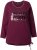 Ulla Popken Your Story Sequined Long Sleeve Tunic Tee Dark Ruby - Печатни тениски за жени - 