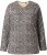 Ulla Popken Leopard Print Long Sleeve Ski Tee Black - Печатни тениски за жени - 