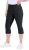 Ulla Popken Bengaline Elastic Waist Stretch Capri Pants Black - Дамски Дънки & Панталони в Големи Размери – Plus Size - 