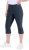 Ulla Popken Bengaline Elastic Waist Stretch Capri Pants Navy Blue - Дамски Дънки & Панталони в Големи Размери – Plus Size - 
