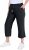 Ulla Popken Cool Linen Elastic Waist Capri Pants Black - Дамски Дънки & Панталони в Големи Размери – Plus Size - 