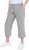 Ulla Popken Cool Linen Elastic Waist Capri Pants Light Grey Melange - Дамски Дънки & Панталони в Големи Размери – Plus Size - 
