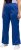 Ulla Popken Snap Placket Side Seam Wide Leg Recycled Polyester Knit Joggers Blue - Дамски Дънки & Панталони в Големи Размери – Plus Size - 
