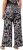 Ulla Popken Checkered Floral Elastic Waist Palazzo Paints Black - Дамски Дънки & Панталони в Големи Размери – Plus Size - 