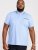 D555 Talbot Pique with Jacquard Collar Polo Shirt Blue - Поло тениски - мъжки тениски с яка големи размери