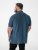 D555 Harvey Pique with Jacquard Collar & Cuffs Polo Teal - Поло тениски - мъжки тениски с яка големи размери