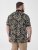 D555 Palmer Leaf Printed Jacquard Collar & Cuff Chest Pocket Polo Black - Поло тениски - мъжки тениски с яка големи размери