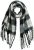 Ulla Popken Plaid Long Fringe Scarf Black - Аксесоари - 