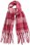 Ulla Popken Plaid Long Fringe Scarf Aubergine - Аксесоари - 