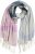 Ulla Popken Cozy Lettering Fringed Scarf Pink and Blue - Аксесоари - 