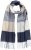 Ulla Popken Checked Fringed Hem Scarf Dark Putty - Аксесоари - 