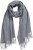 Ulla Popken Ribbed Knit Fringed Hem Scarf Grey Melange - Аксесоари - 