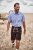 JP1880 Short Sleeve Check Print Traditional Shirt Blue - Ризи - мъжки ризи големи размери