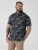 D555 Rick Geometric Print Short Sleeve Shirt Navy - Ризи - мъжки ризи големи размери