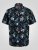D555 Corden Hawaiian AOP Cuban Collar Resort Short Sleeve Navy - Ризи с къс ръкав - мъжки ризи с къс ръкав големи размери