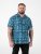 D555 Hawkins Printed Cuban Collar Resort Short Sleeve Shirt Teal - Ризи - мъжки ризи големи размери
