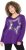Ulla Popken Sequined Star Rolled Edge Sweater Dark Purple - Суичъри & cуичъри с качулка - 