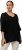 Ulla Popken Oversized 3/4 Sleeve V-Neck Sweater Black - Суичъри & cуичъри с качулка - 